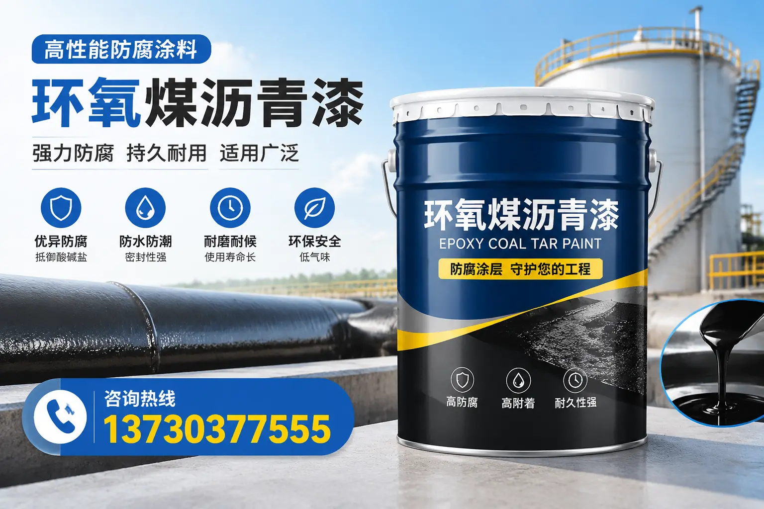 环氧煤沥青漆的耐久性分析,适合西安的使用场景